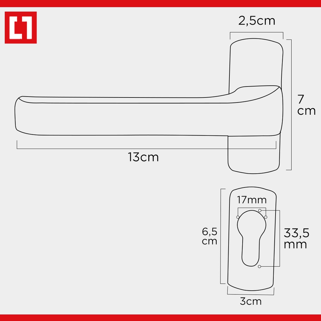 Handle Gagang Pintu Swing Aluminium 0816 Besar Powder Coat - Weldom