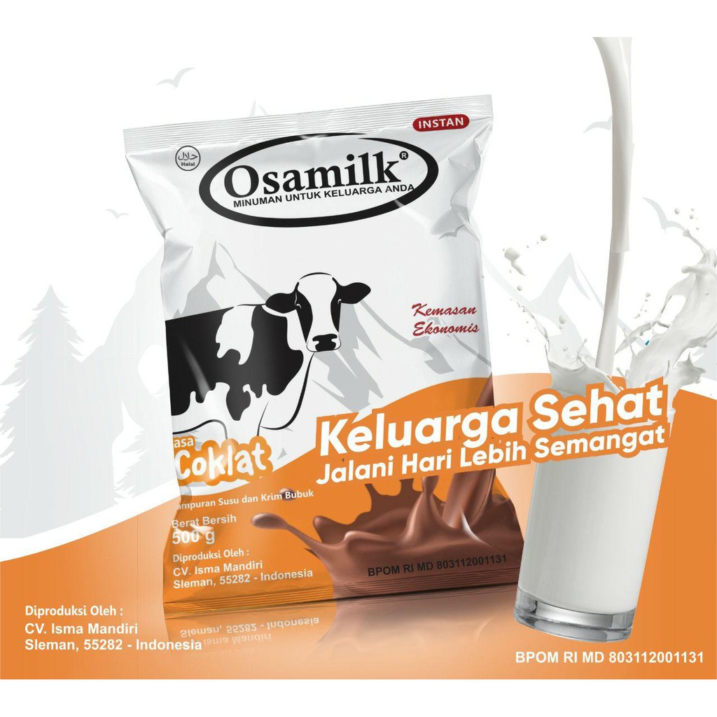 (PROMO) ORIGINAL 100% Osamilk Susu Sapi Organik Bubuk Murni 500gr Penggemuk Badan - Vanilla Coklat