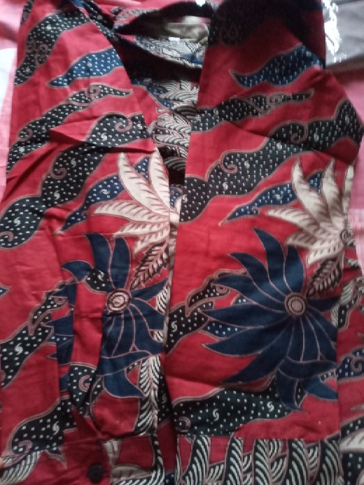 Kemeja Batik Pria Lengan Panjang Size M L Xl Xxl  Bswart Batik Hrb026 Kenongo Hem Panjang Padi