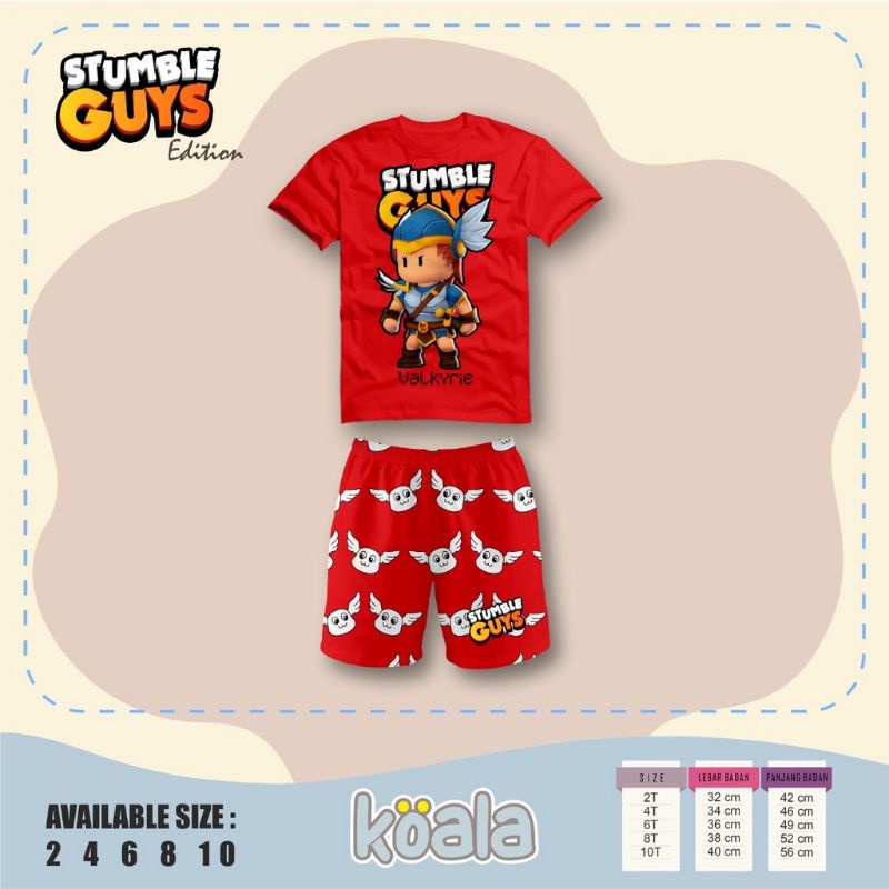 SETELAN ANAK STUMBLE GUYS EDITION 2-10T KAOS STUMBLE GUYS KOALA BY HOOLAhoop