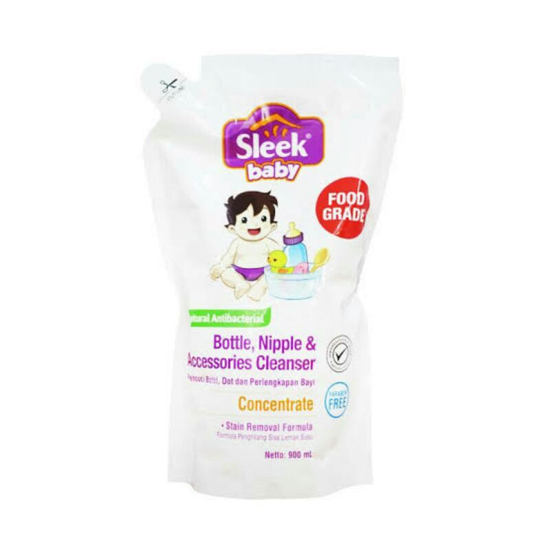 Sleek Baby Bottle Nipple Cleanser 450ml/ Sleek Sabun Cuci Botol Bayi REFILL POUCH