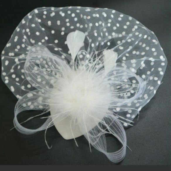 TOP-01 Fascinator hat aksesoris topi jaring hiasan rambut kepala untuk pesta wedding prewedding pramugari