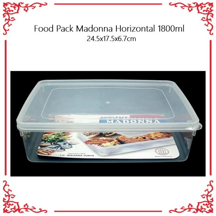 Food Pack / Toples Plastik Madonna Horizontal 1800ml