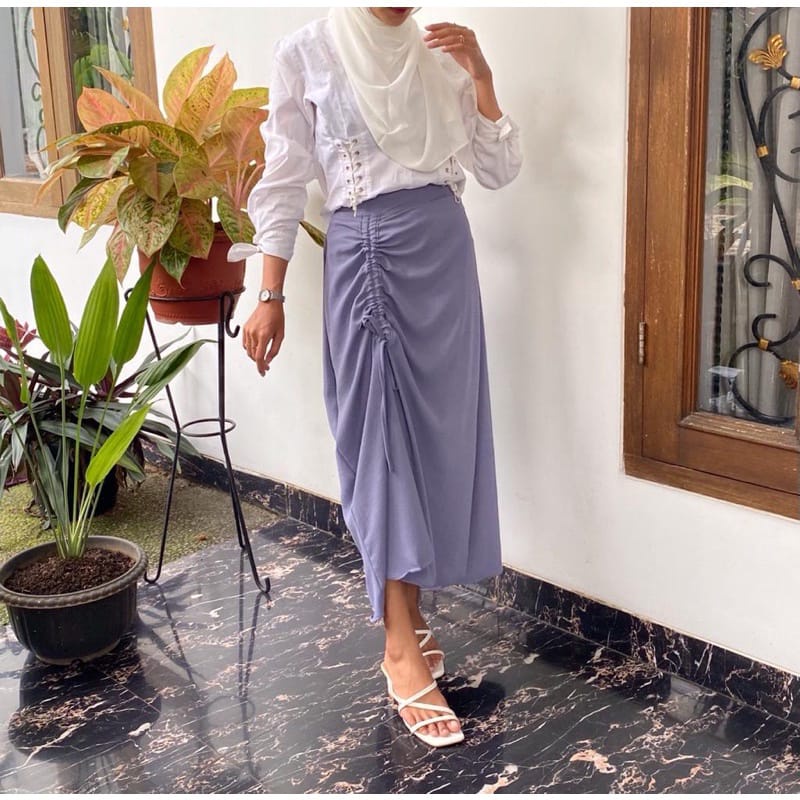 YES PROMO MURAH Rok Crinkle Airflow Tali Pinggang