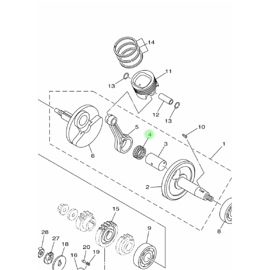 BEARING LAHER BAMBU STANG PISTON SEHER NMAX N MAX AEROX 155 LEXI TRICITY ORIGINAL YGP 93310-528YK