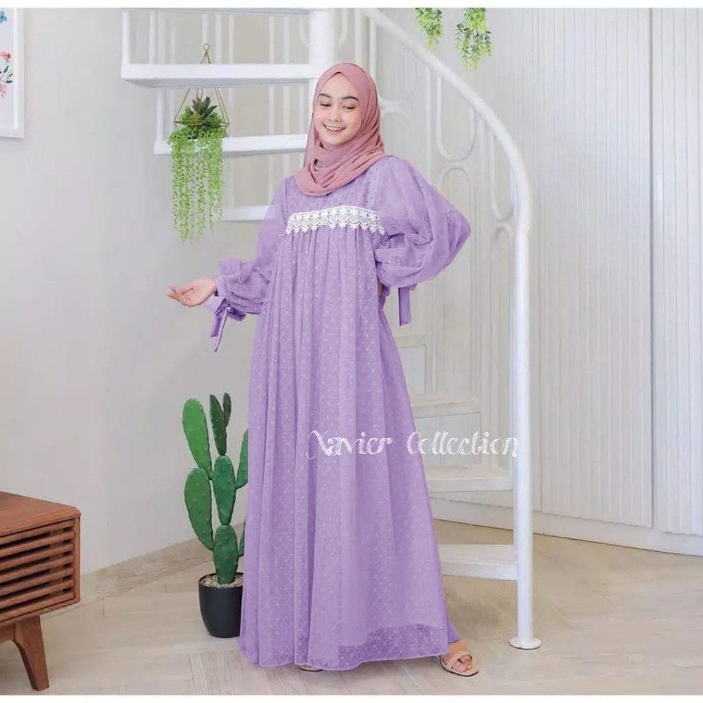XVC - PROMO MAXI DRESS / READY STOCK LANGSUNG ORDER SAJA/ MAXI CHIKITA / MAXI IVORY/ MAXI IVORA/MAXI MIKAYLA / maxi nuraini-IVORY LILAC