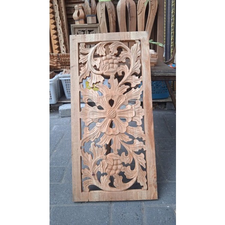 ORNAMEN UKIR TEBENG 30X90CM/UKIRAN DEKORASI DINDING JEPARA