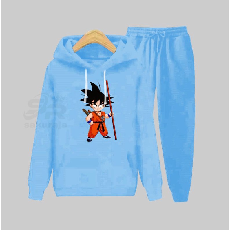 setelan hoodie celana panjang/setelan hoodie dragon ball/umur 3-17 tahun bisa COD