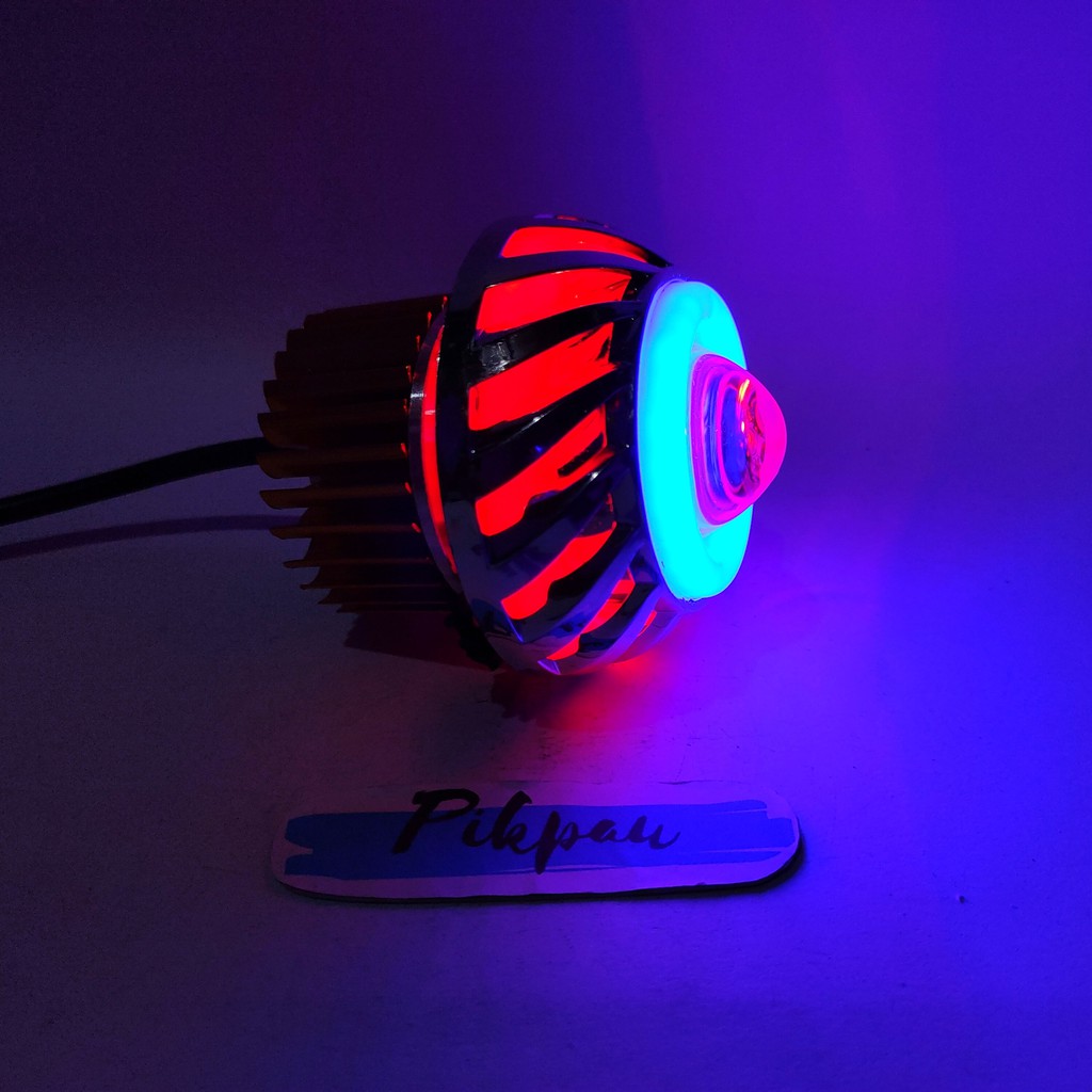 Projie Spiral Mini Lampu LED AE DE Ukuran 2.5 inch Warna Red Blue Red Middle Mini Motor Mobil