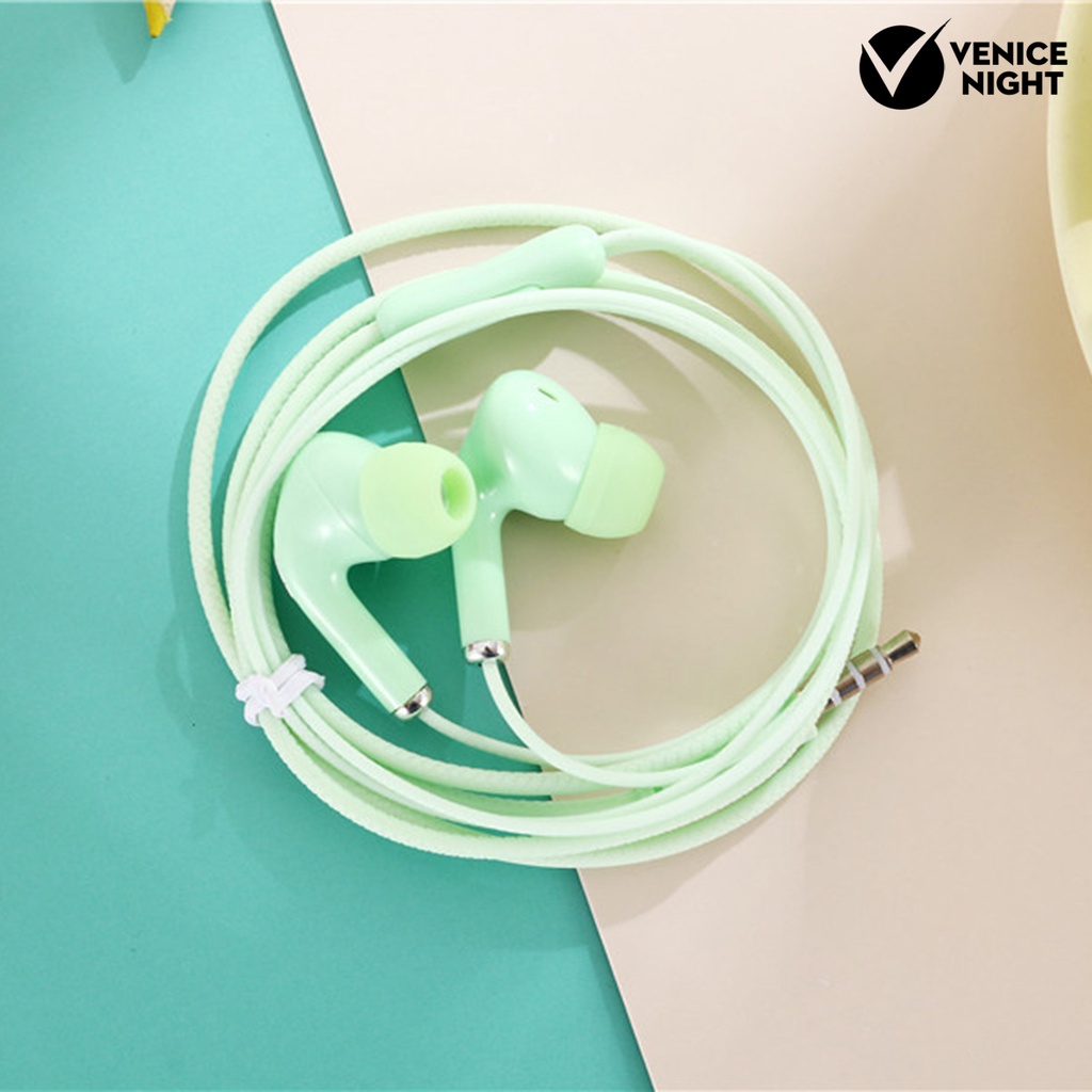 (VNEP) (Berkabel) U38 Earphone In ear Kabel 3.5mm Warna Macaron Dengan Mic Untuk Olahraga