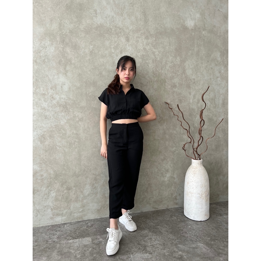 Sweet Berry - Megumi Set (Baju Set Celana Panjang)-Black