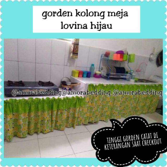  gorden  kolong meja dapur lovina hijau gorden  kolong murah  