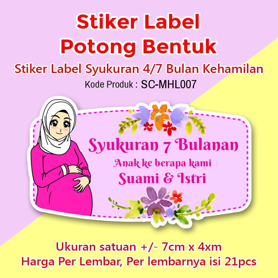 Stiker Label Syukuran 4 Atau 7 Nujuh Bulan Kehamilan Tumpeng Mini Shopee Indonesia