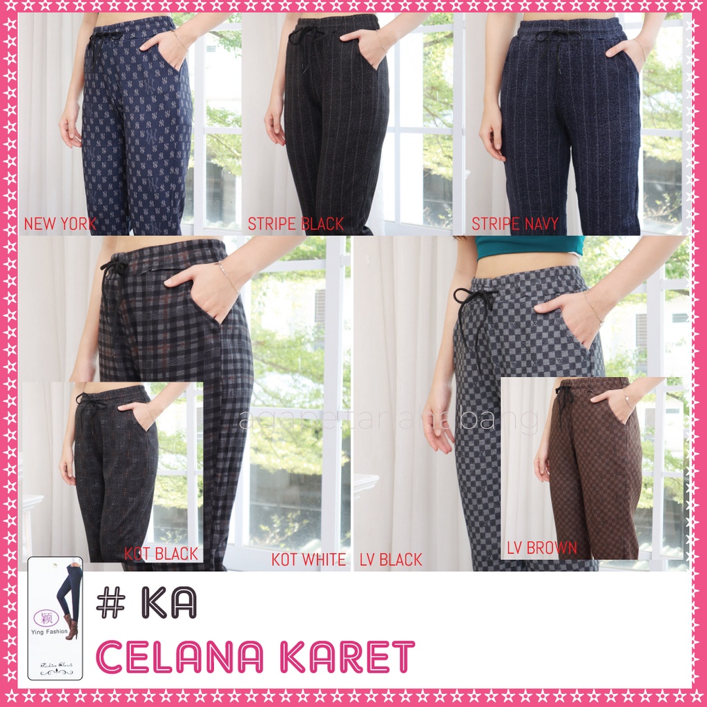 Celana DOTY *Kotak Black* / celana bahan BAGGY / celana kotak import