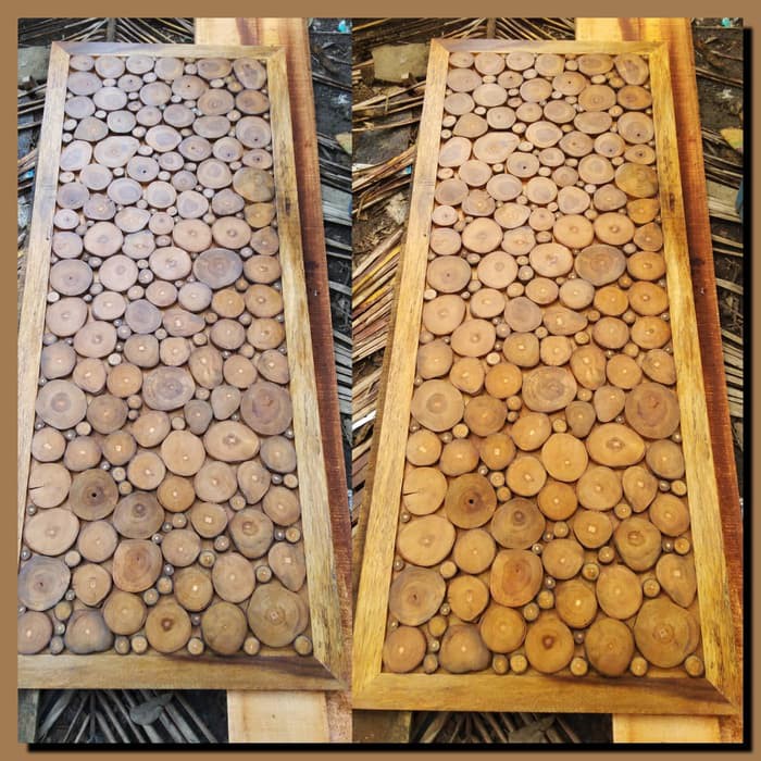 Hiasan dinding kayu teak wood 150 x 60 wall art decor wallpaper dinding