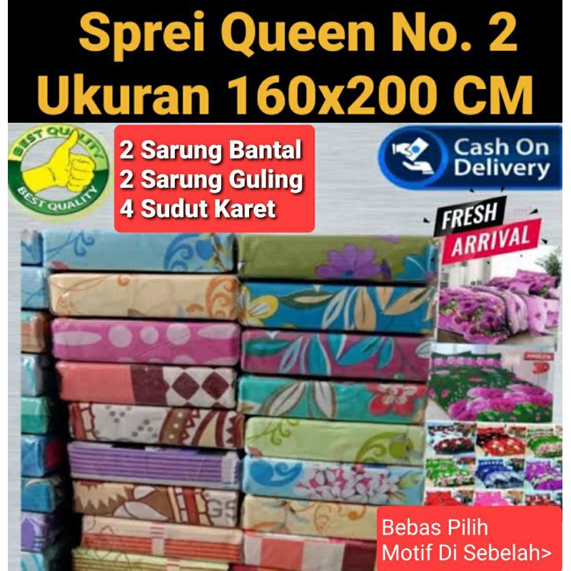 Sprei 160x200 CM Promo Harga Murah Sudah Lengkap Dengan 2 Sarung Bantal Dan 2 Sarung Guling
