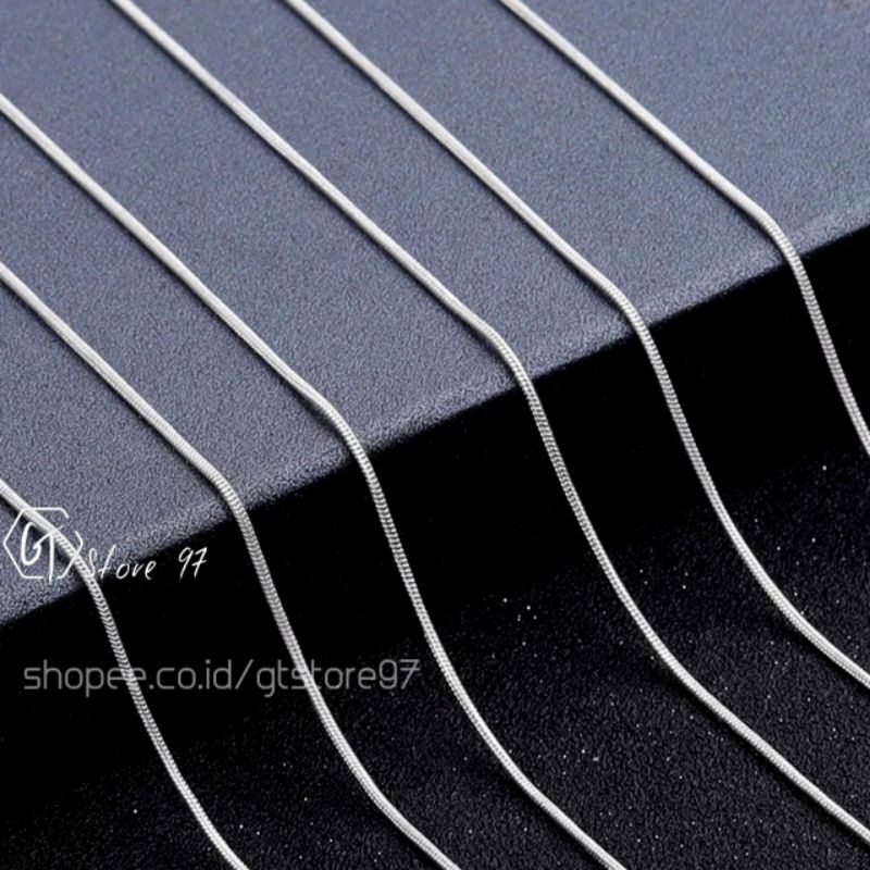 Kalung Titanium Pria Bulat Silver Perak Emas Anti Karat Asli Wanita Cowok Cewek Stainless Steel Cowo Cewe Kalong Tetanium Peria