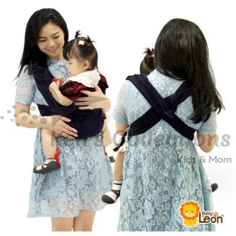 Gendongan Bayi Kaos Navy Geos Baby 2in1 Berkualitas Baby Leon