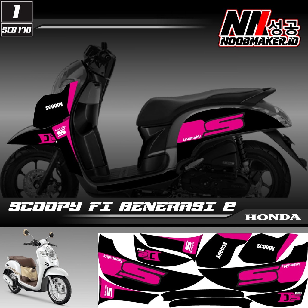 SCD 170 DECAL STICKER SCOOPY FI 2017 2018 2019 2020 SIMPEL