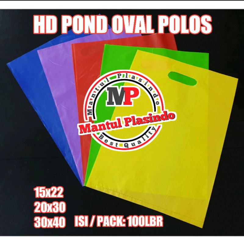 Kantong Plastik Pond Oval Polos / Hd Plong Moto 15x22 isi 100lbr