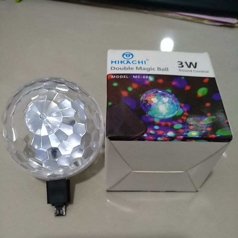 LAMPU DISKO BALL MIKACHI 3W