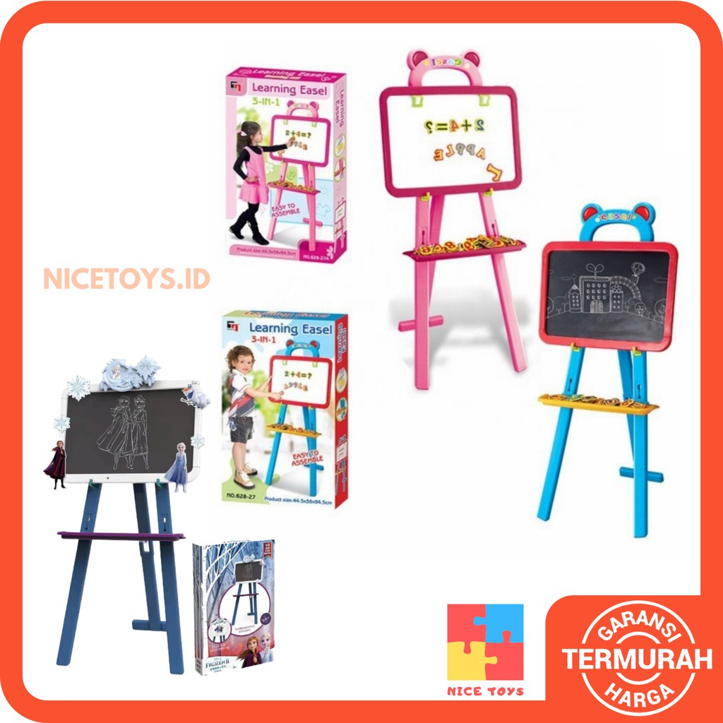 Learning Easel Papan Tulis Anak Papan Mainan Anak Puzzle Anak Wooden Toys Mainan Kayu Puzzle Huruf