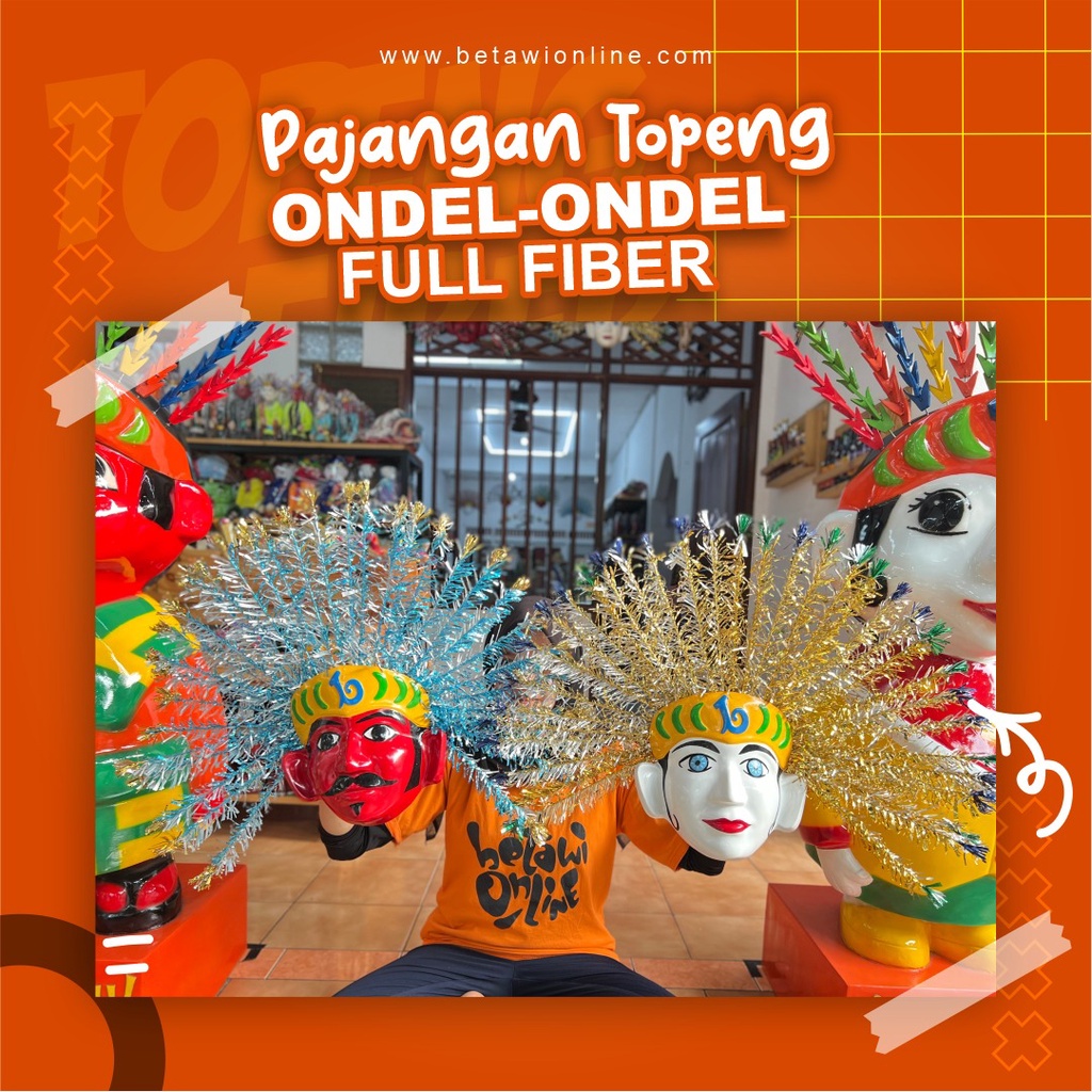 Pajangan topeng ondel-ondel  [SEPASANG] / Topeng Ondel Ondel Full Fiber