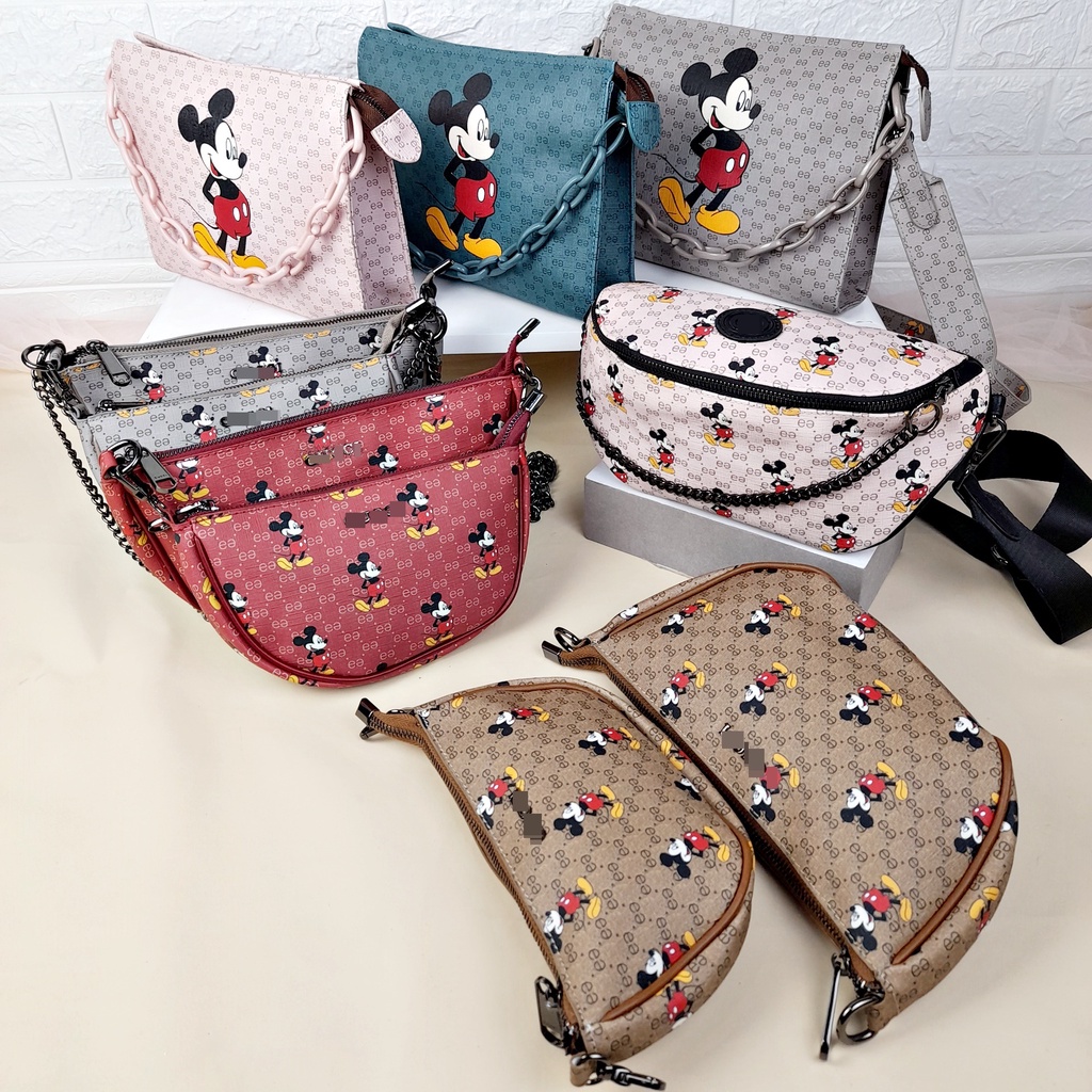 Tas Wanita Import Selempang Waistbag Premium Kulit Motif Miki Guci TAS107 TAS108 TAS109