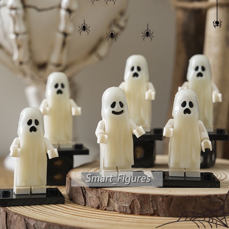 Pg1245 PG1246 Mainan Balok Bangunan Mini Figure Hantu Halloween Lucu Luminous Untuk Anak Hadiah