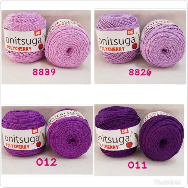 Benang Rajut Polycherry Varian Ungu & Biru
