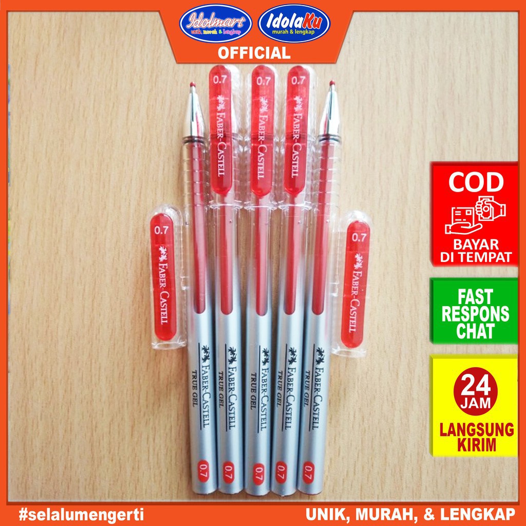 

IDOLMART Pulpen Faber Castel True Gel 0.7 - Merah IDOLMART BOGOR