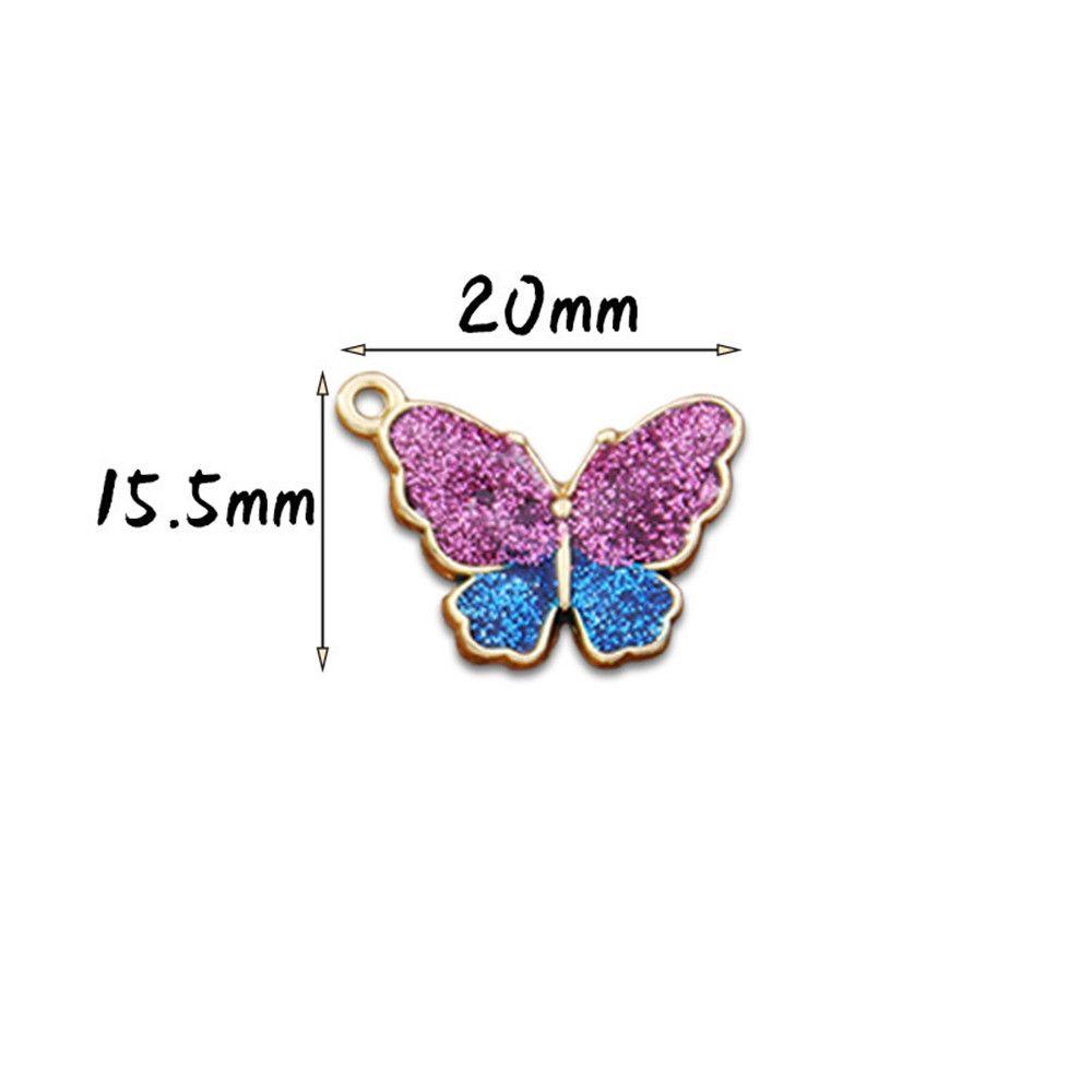 Lily 10Pcs Butterfly Shaped Charms Enamel Kalung Warna Membuat Perhiasan