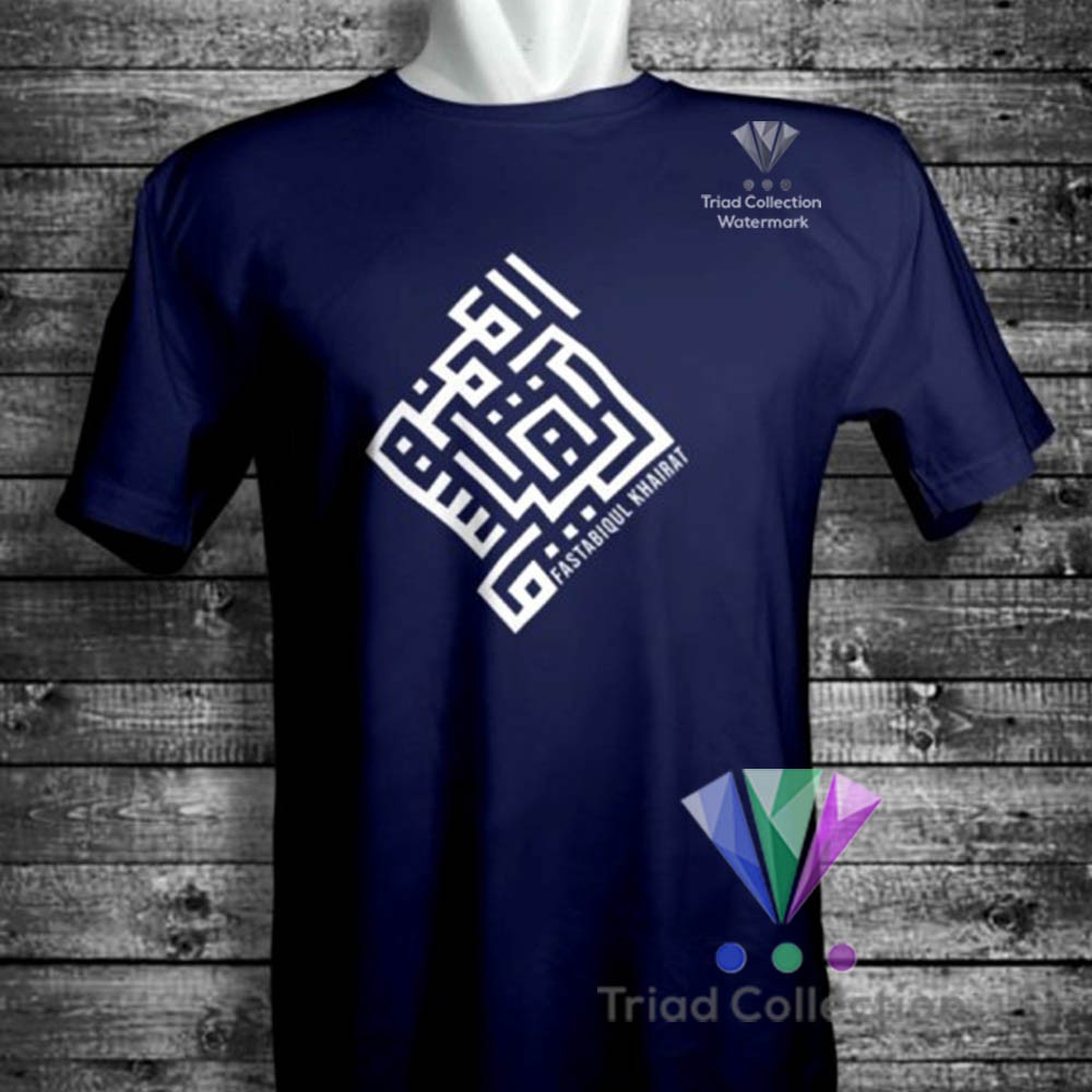 FASTABIQUL KHAIRAT | Kaos Dakwah Islami Cotton Combed 30s Premium Distro Baju Muslim Santri | 1487-2