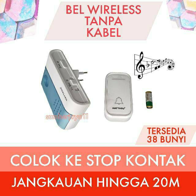 Bel Pintu Rumah Wireless Door Bell tanpa kabel Colok Listrik 38 Banyak