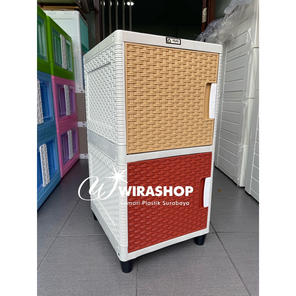 Lemari Plastik Akako Swing Susun 2 rak baju rak plastik rak serbaguna BILPIN panda akako/ lemari plastik club flip justin susun 2/ Tabitha Click Loker Serbaguna T1 Susun 2