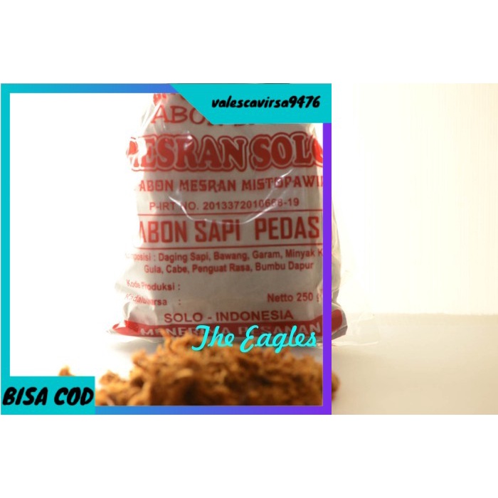 

⭐BISA COD⭐ Abon sapi MESRAN pedas 250gr Oleh tradisional khas SOLO enak gurih top