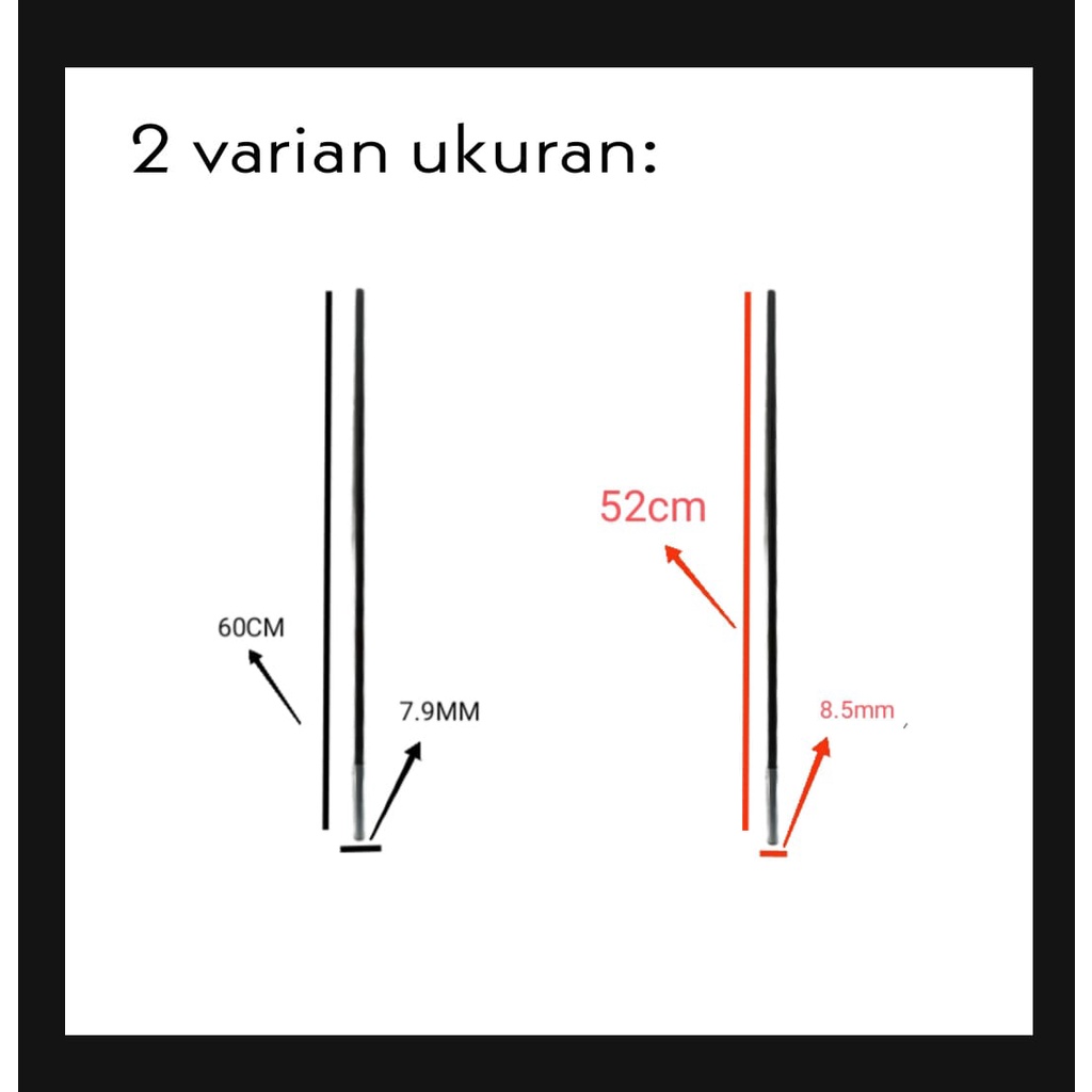 Frame tenda camping fiber/Batang rangka tenda 8.5mm dan 7.9mm