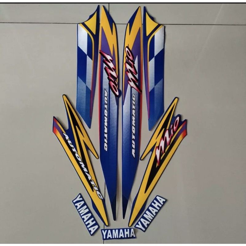 STRIPING YAMAHA MIO SPORTY BENDERA 2004 BIRU