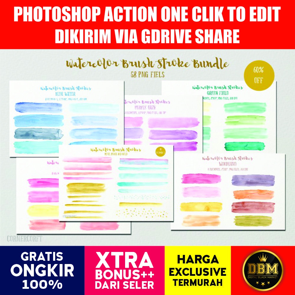 Watercolor Brush Stroke Bundle - Adobe Photoshop