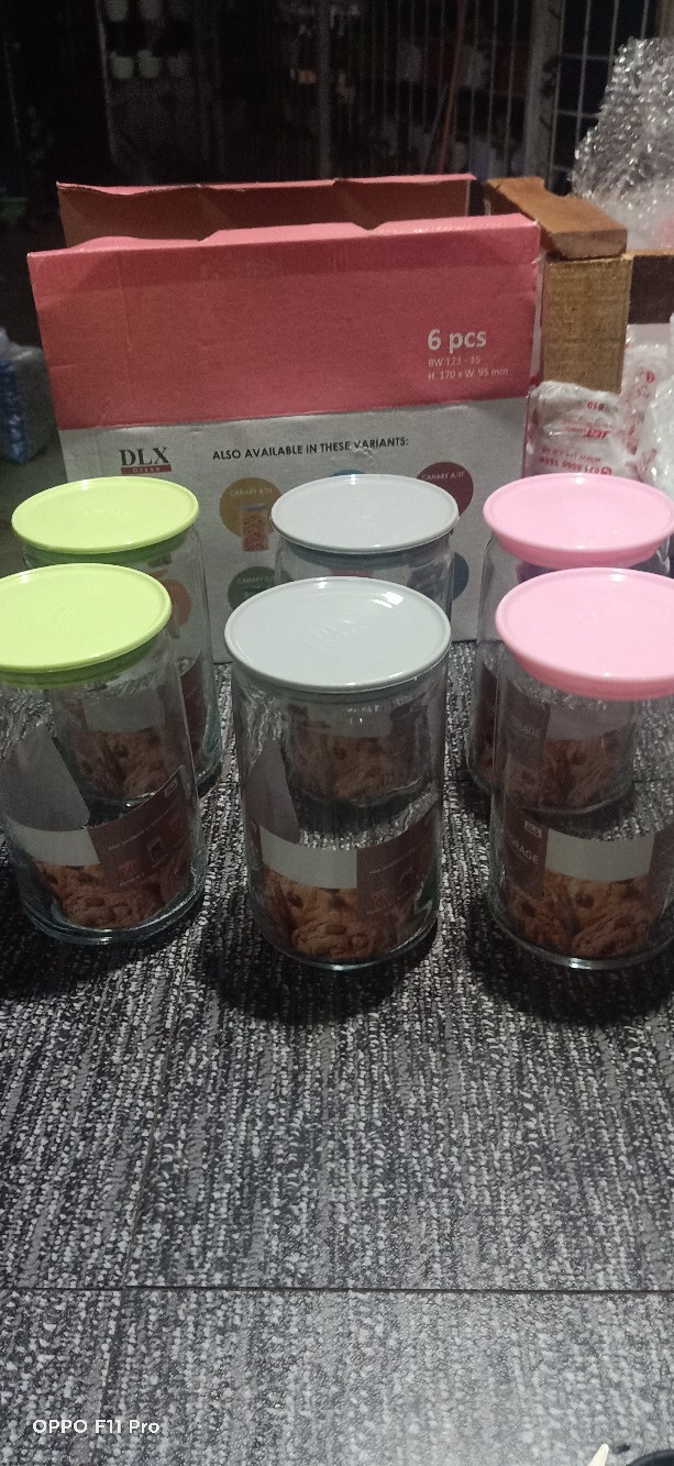 Toples Kaca Bulat Kedap Udara Kyoto B Set Ukuran 1000 Ml  (6pcs)