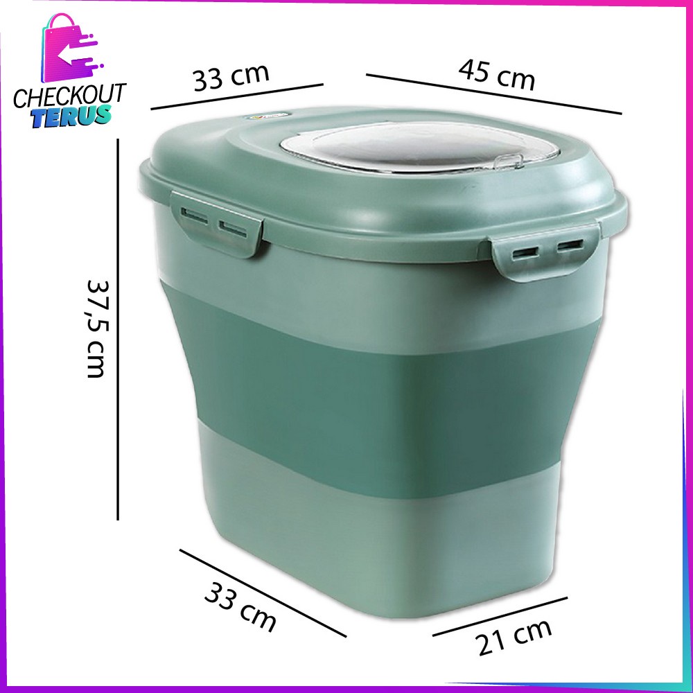 CT C259 Tempat Penyimpanan Beras 25KG Dispenser Beras Gratis Cangkir Tempat Penyimpanan Beras Lucu Fordable Rice Container Storage