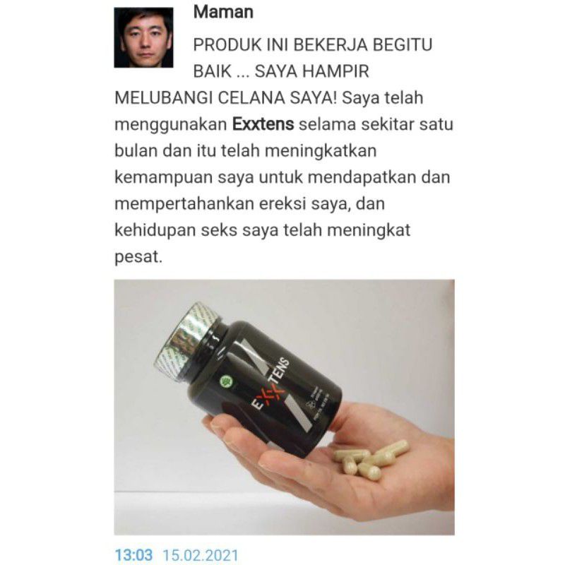 EXXTENS ASLI ORIGINAL OBAT KUAT KERAS TAHAN LAMA PRIA DEWASA PEMBESAR PERMANEN BPOM