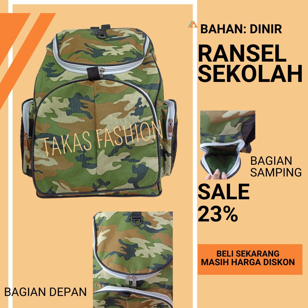 tas ransel loreng anak / backpack loreng anak laki sekolah TERMURAH