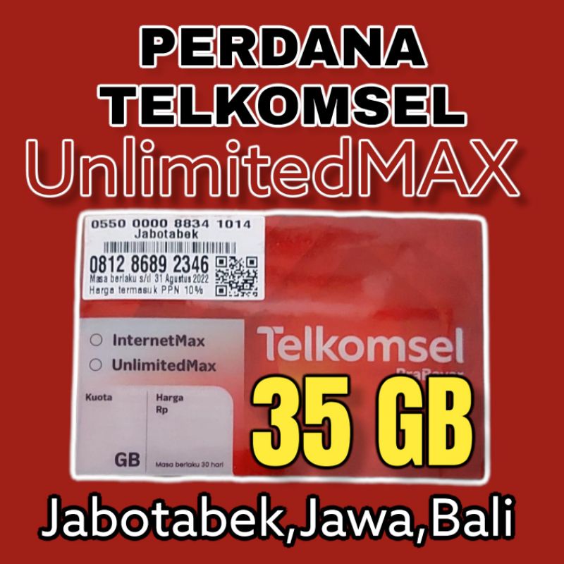 [EXP. SEPT 2022] SP TELKOMSEL UNLIMITED MAX 35GB [25GB INTERNET + 10GB UNLIMITED YOUTUBE&SOSMED)