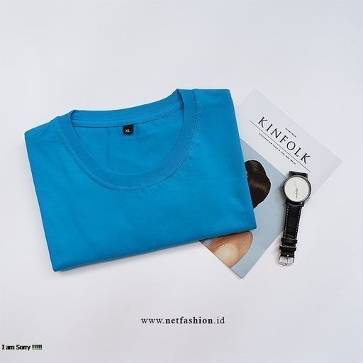 [Wrestlerstudio] Kaos Polos Basic Tshirt BIRU TURKISH Unisex Premium Cotton Combed 30s