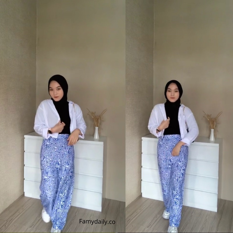 CROP TOP SET CELANA ZR/ ATASAN CROP RAYON /CELANA RAYON