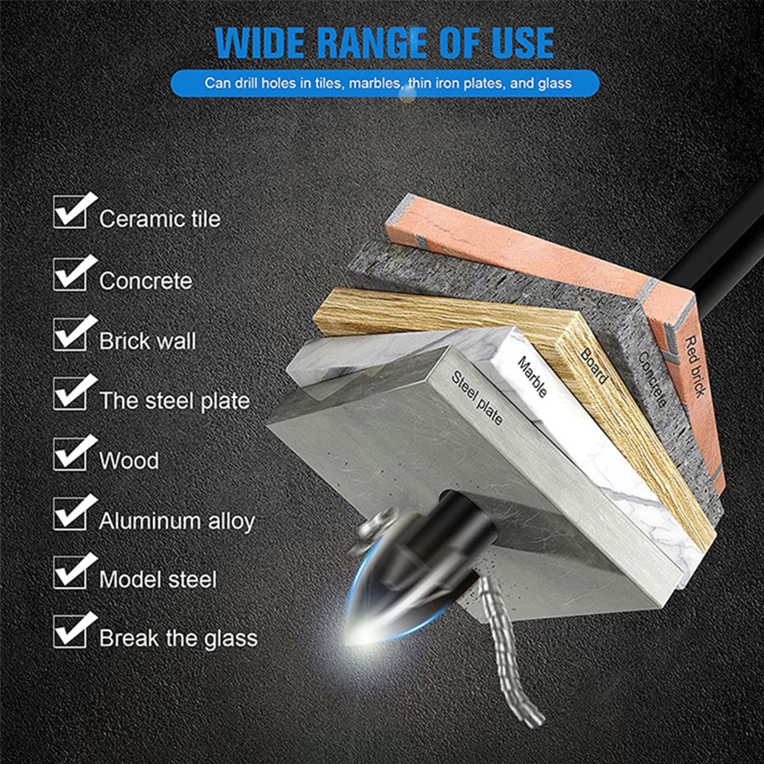 5PCS Mata Bor untuk Mata Bor Silang Granit/keramik/beton/kaca/granit keramik/mata bor bentuk