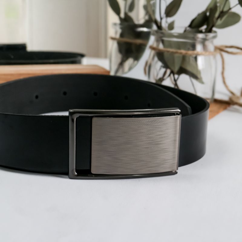 [BISA COD] Ikat Pinggang Kulit Sintetis Belt Leather Gesper Pria