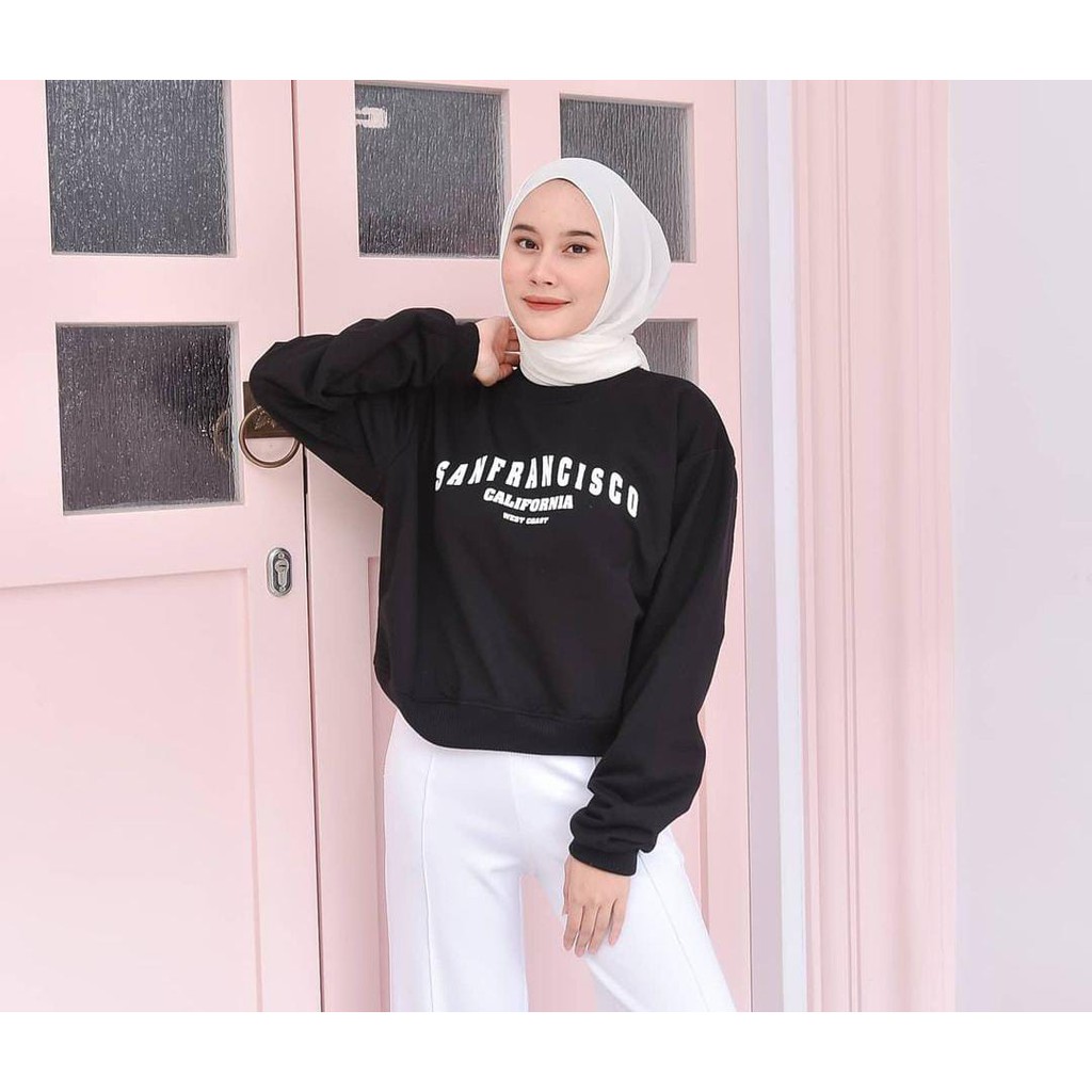 SWEATER SANFRANCISCO CROPEE SWEATER WANITA