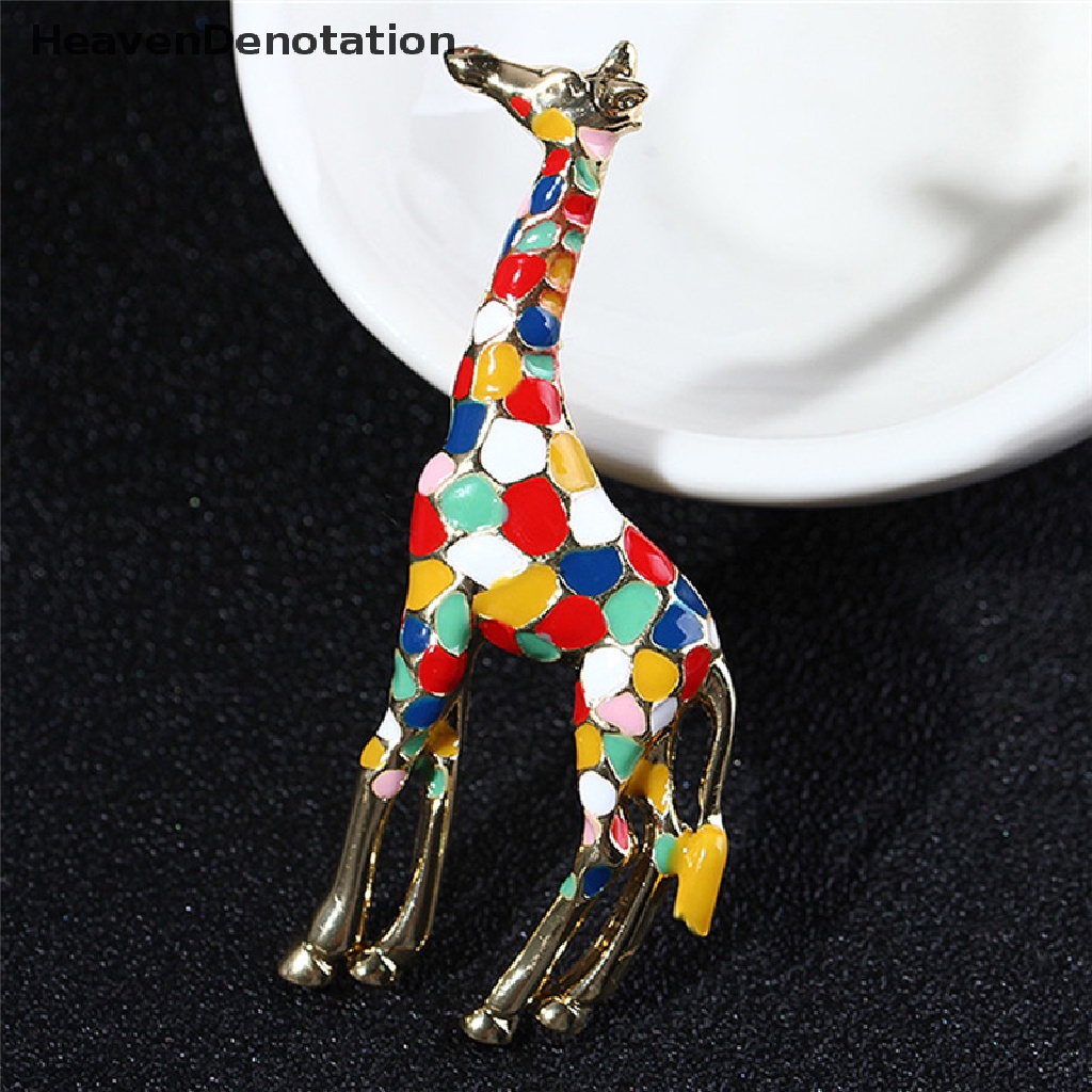 [HeavenDenotation] Enamel Giraffe Brooch Pin Women Animal Badge Corsage Brooch Jewelry Gift Cute